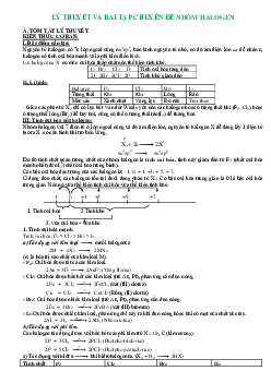 Lý thuyết và bài tập chuyên đề nhóm Halogen hóa học 10