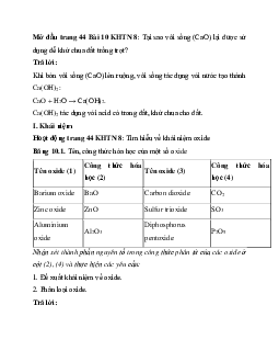 Giải Khoa học tự nhiên 8 bài 10: Oxide | Kết nối tri thức