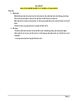 Bài giảng định nghĩa và ý nghĩa của đạo hàm