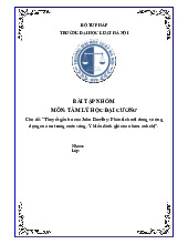 Bài tập nhóm Phân tích thuyết gắn bó Bowlby môn Tâm lý học đại cương | Trường Đại học Luật Hà Nội