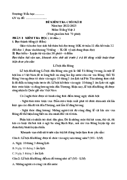 Bộ đề thi học kì 2 môn Tiếng Việt 3 năm 2022 - 2023 (Đề 5) | Kết nối tri thức