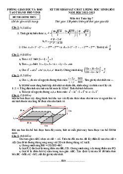 Đề học sinh giỏi Toán 7 năm 2022 – 2023 phòng GD&ĐT thành phố Vinh – Nghệ An