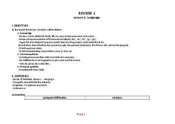 Giáo án Tiếng Anh 10 global Review 1