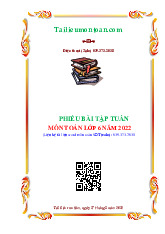 Phiếu bài tập tuần môn Toán lớp 6 năm 2022