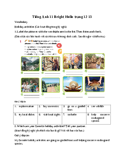 Giải Tiếng Anh 11 Hello trang 12 13 | Bright