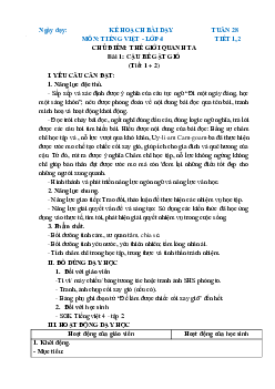 Giáo án Tiếng Việt lớp 4 Tuần 28 | Chân trời sáng tạo