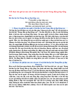 Văn mẫu lớp 6 Chân trời sáng tạo bài Viết đoạn văn ghi lại cảm xúc về một bài thơ lục bát Trong đầm gì đẹp bằng sen