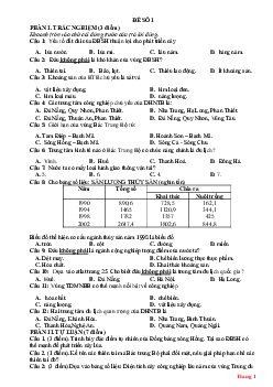 Đề kiểm tra học kì 1 lớp 9 môn Địa lí năm học 2023 - 2024