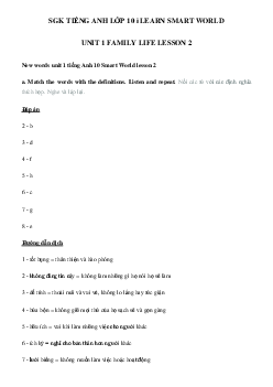 Tiếng Anh lớp 10 Unit 1 lesson 2 i Learn Smart World