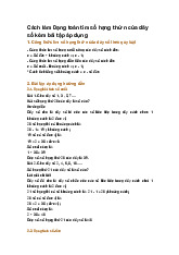 Cách làm Dạng toán tìm số hạng thứ n của dãy số kèm bài tập áp dụng