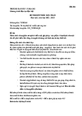 Đề thi Nghiên cứu LSĐ. Trường đại học Nguyễn Tất Thành