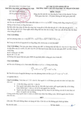 Đề tham khảo tuyển sinh lớp 10 môn Toán (chuyên) năm 2025 trường chuyên ĐHSP Hà Nội