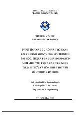 Tiểu luận PHÂN TÍCH CÁC CƠ HỘI VÀ TRỞ NGẠI ĐỐI VỚI SINH VIÊN TRONG MÔI TRƯỜNG ĐẠI HỌC. ĐỀ XUẤT CÁC GIẢI PHÁP GIÚP SINH VIÊN VƯỢT QUA CÁC TRỞ NGẠI THÁCH THỨC VÀ HÒA NHẬP TỐT VỚI MÔI TRƯỜNG ĐẠI HỌC   môn Phương pháp học - Trường Đại học Văn Hiến.