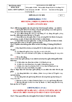 Ngân hàng câu hỏi ôn tập thi môn Đường lối quốc phòng và an ninh của Đảng Cộng sản Việt Nam (có đáp án)