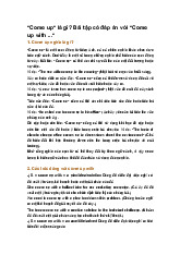 "Come up" là gì? Bài tập có đáp án với "Come up with ..."