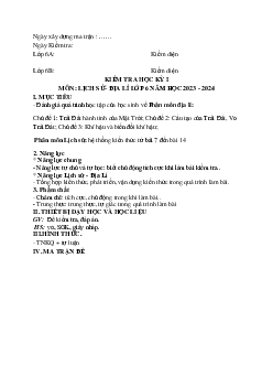 Đề thi học kì 1 môn Lịch sử - Địa lí 6 năm 2023 - 2024 sách Kết nối tri thức với cuộc sống | Đề 3