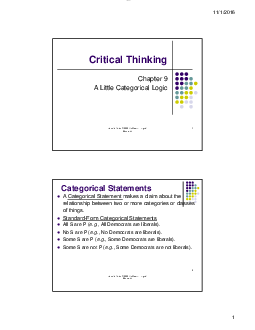 Critical Thinking chapter 9