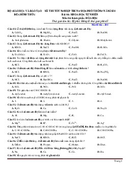 Đề thi tốt nghiệp THPT Quốc Gia năm 2020 môn hóa học đợt 1 (có đáp án)