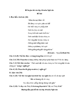 Đề thi tuyển sinh lớp 10 môn Văn (Đề 4)
