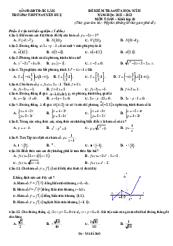Đề giữa học kì 2 Toán 10 năm 2022 – 2023 trường THPT Nguyễn Huệ – Đắk Lắk