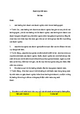 Bài tập Môn Quản trị chiến lược | Đại học Kinh Tế Quốc Dân