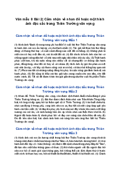 Văn mẫu 8 | Cảm nhận về nhan đề hoặc một hình ảnh đặc sắc trong Thiên Trường vãn vọng