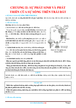 Bài tập sự phát sinh và phát triển của sự sống trên trái đất sinh học 12