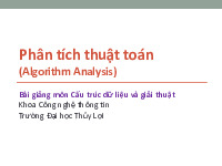 Bài giảng Phân tích thuật toán môn Cấu trúc dữ liệu và giải thuật | Trường Đại học Thủy Lợi