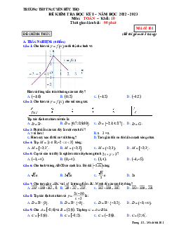 Đề học kỳ 1 Toán 10 năm 2022 – 2023 trường THPT Nguyễn Hữu Thọ – TP HCM