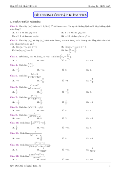 Đề cương ôn tập chủ đề giới hạn – Phùng Hoàng Em