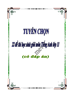 Tuyển chọn 22 đề thi chọn học sinh giỏi môn Tiếng Anh lớp 11 các tỉnh thành trên cả nước (có đáp án)
