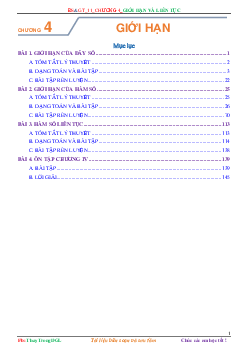 Các dạng toán và bài tập giới hạn và liên tục – Nguyễn Trọng