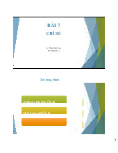 Bài 7 Chỉ số môn Thống kê trong kinh tế và kinh doanh | Trường Đại học Kinh tế Quốc dân