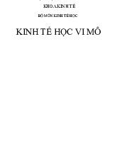 Chương 1 Tổng quan về Kinh tế học môn Kinh tế vi mô 1 | Học viện Tài chính