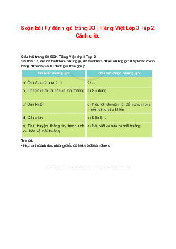 Soạn bài Tự đánh giá trang 93 | Tiếng Việt Lớp 3 Tập 2 Cánh diều