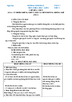 Giáo án Khoa học lớp 4 Tuần 7 | Chân trời sáng tạo