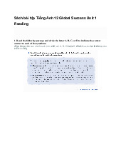 Sách bài tập Tiếng Anh 12 Global Success Unit 1 Reading