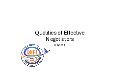 Qualities of Effective Negotiators môn Quản trị chiến lược hàng không | Học viện Hàng Không Việt Nam