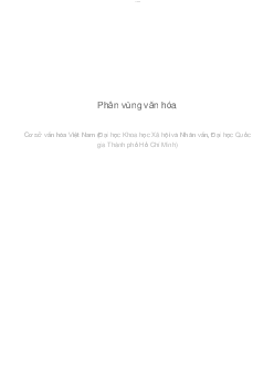 Phân vùng văn hóa | Cơ sở văn hóa Việt Nam | Đại học Khoa học Xã hội và Nhân văn, Đại học Quốc gia Thành phố HCM