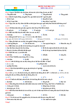 Đề thi HK 1 Địa 10 Kết Nối tri thức - Đề 5 (có đáp án)