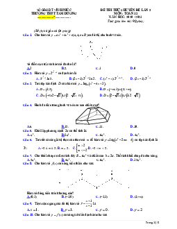 Đề thi thử chuyên đề Toán 12 lần 2 năm 2020 – 2021 trường THPT Tam Dương – Vĩnh Phúc