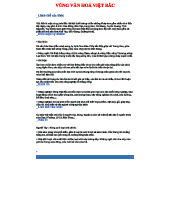 VĂN HOÁ VIỆT BẮC: Đặc Điểm và Thành Phần Tạo Nên Nét Đặc Trưng