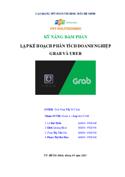 Lập kế hoạch phân tích doanh nghiệp GRAB và UBER | Bài tập môn Marketing | Trường Cao đẳng thực hành FPT