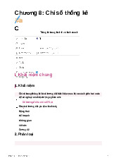 Chương 8: Chỉ Số Thống Kê - Tổng Hợp Nền Tảng FASF môn Thống kê trong kinh tế và kinh doanh | Trường Đại học Kinh Tế Quốc Dân