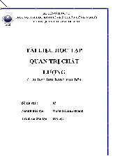 Tài liệu học tập môn Quản Trị Chất Lượng | Đại học Kinh tế kỹ thuật công nghiệp