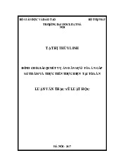 Luận văn đình chỉ giải quyết vụ án dân sự ở tòa án cấp sơ thẩm và thực tiễn thực hiện tại tòa án