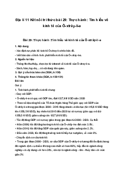 Địa lí 11 Kết nối tri thức bài 29: Thực hành: Tìm hiểu về kinh tế của Ô-xtrây-li-a