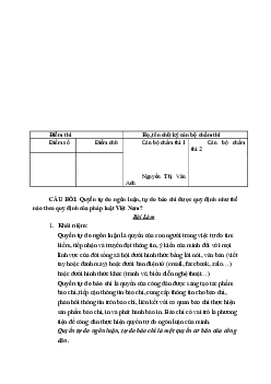 Bài kiểm tra môn: Quyền con người | Học viện An ninh Nhân dân