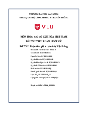 Phân tích giá trị văn hóa Hầu Đồng | Bài tiểu luận | Đại học Văn Lang
