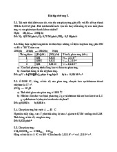 Bài tập chương 5 về động học phản ứng hóa học môn hóa đại cương–Trường Đại học bách khoa - Đại học đà nẵng.